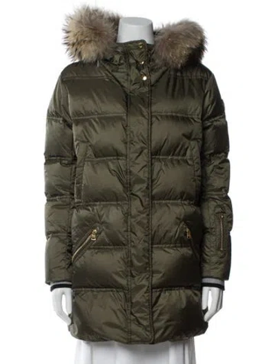 Pre-owned Bogner Nylon Faux Fur Coat In Green