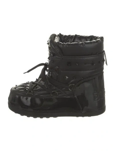 Pre-owned Bogner Nylon Lace-up Boots In Black