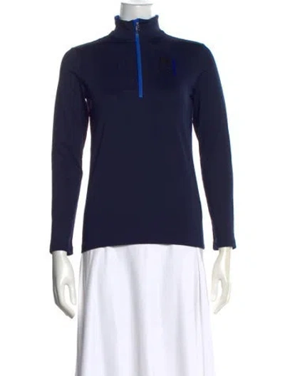 Pre-owned Bogner Nylon Mock Neck Top In Blue