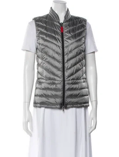 Pre-owned Bogner Nylon Striped Down Jacket In Gray