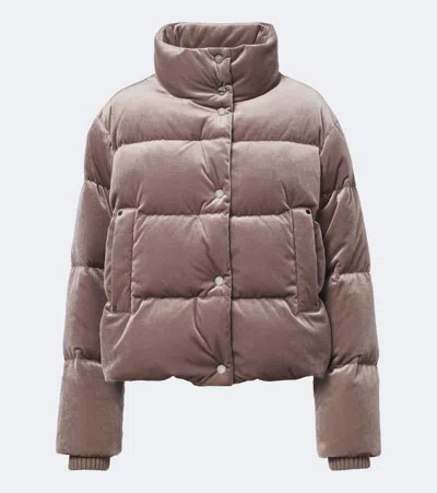 Bogner Oliva Velvet Down Jacket In Brown
