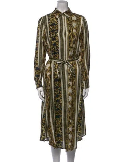 Pre-owned Bogner Paisley Print Long Dress In Multi