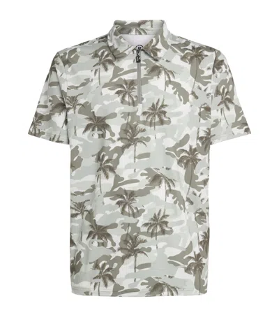 Bogner Palm Print Taron Polo Shirt In Green