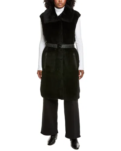 Bogner Palma Reversible Shearling Vest In Black