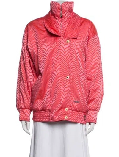 Pre-owned Bogner Patterned Bomber Jacket In Pink