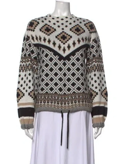 Pre-owned Bogner Patterned Crew Neck Sweater In Neutrals