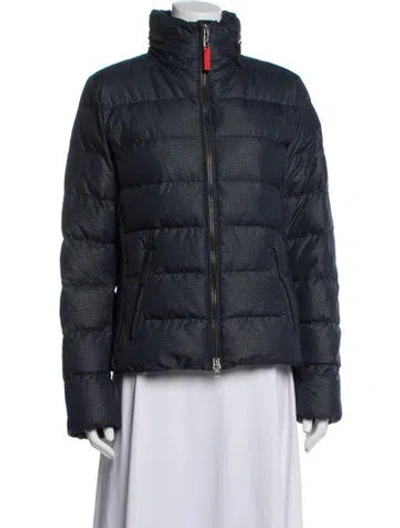 Pre-owned Bogner Patterned Down Jacket In Blue