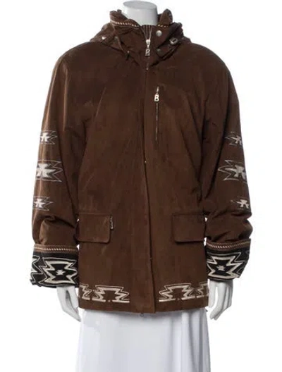 Pre-owned Bogner Patterned Jacket In Brown