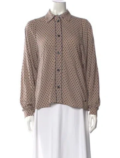 Pre-owned Bogner Patterned Long Sleeve Blouse W/ Tags In Multi