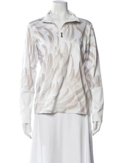 Pre-owned Bogner Patterned Long Sleeve Top In Neutral