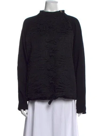 Pre-owned Bogner Patterned Mock Neck Sweatshirt In Black