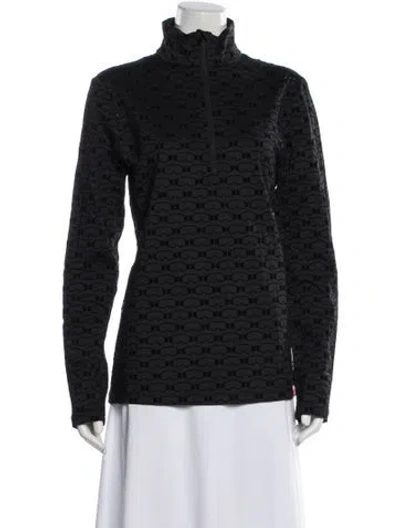 Pre-owned Bogner Patterned Mock Neck Top In Multi