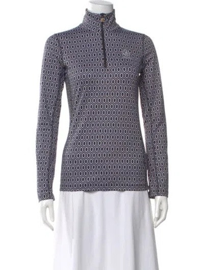 Pre-owned Bogner Patterned Mock Neck Top In Multi