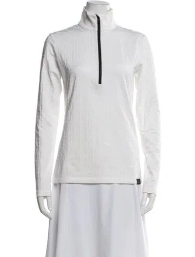Pre-owned Bogner Patterned Mock Neck Top In White