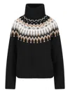 Bogner Ingrid Jacquard Cashmere Turtleneck Sweater In Black
