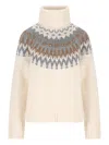 Bogner Patterned Roll-neck Sweater In Neutral