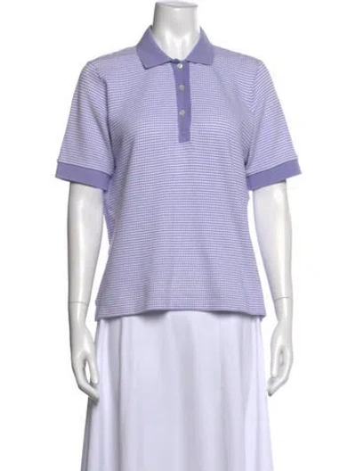Pre-owned Bogner Patterned Short Sleeve Polo In Purple