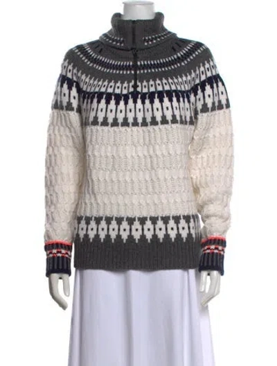 Pre-owned Bogner Patterned Turtleneck Sweater In Grey