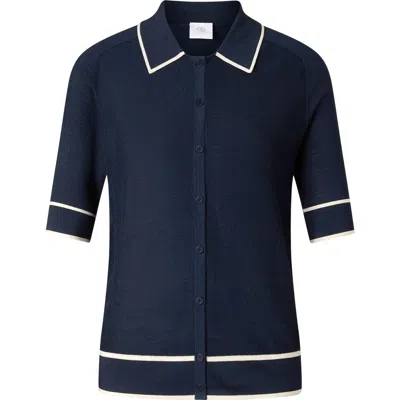 Bogner Peaches Silk Knit Jacket In Blue