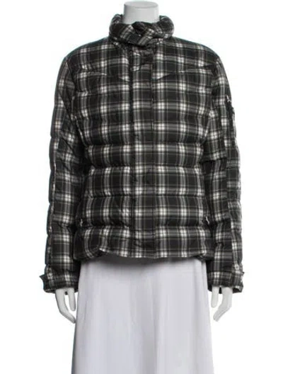 Pre-owned Bogner Plaid Print Down Jacket In Green