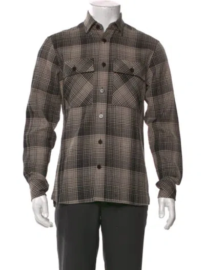 Pre-owned Bogner Plaid Print Long Sleeve Western Shirt In Brown