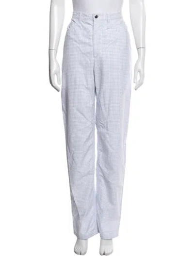 Pre-owned Bogner Plaid Print Straight Leg Pants In Blue