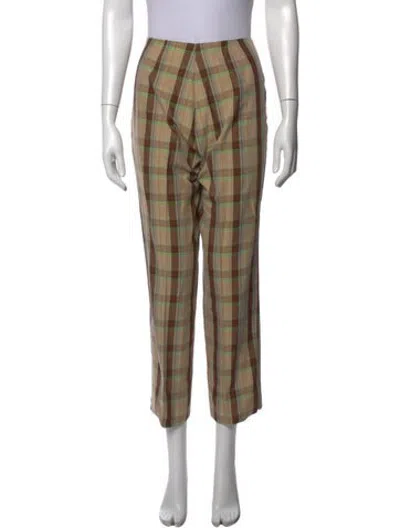Pre-owned Bogner Plaid Print Straight Leg Pants In Multicolor