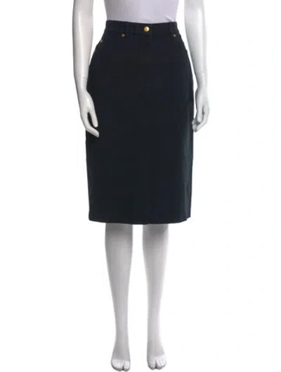 Pre-owned Bogner Pleated Accents Knee-length Skirt In Black