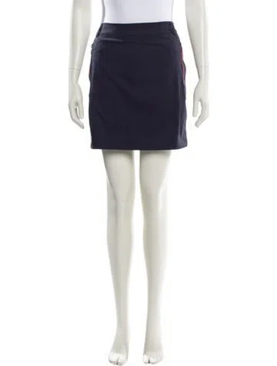 Pre-owned Bogner Pleated Accents Mini Skirt W/ Tags In Blue