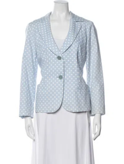 Pre-owned Bogner Polka Dot Print Blazer In Blue