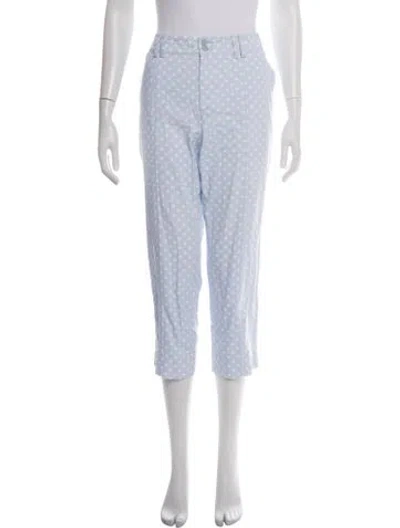 Pre-owned Bogner Polka Dot Print Straight Leg Pants In Blue