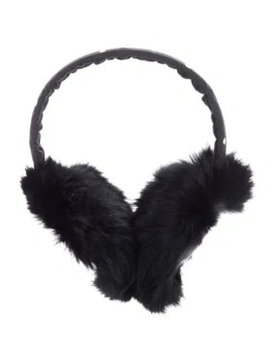 Pre-owned Bogner Polka Dot Rabbit Earmuffs In Black