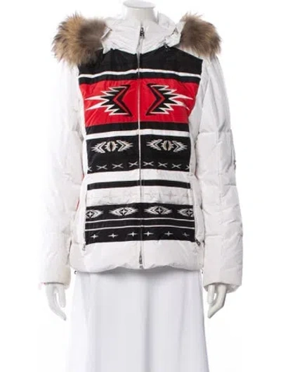Pre-owned Bogner Printed Down Jacket In White