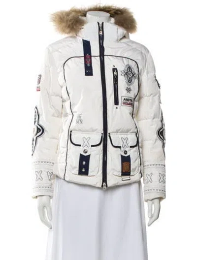 Pre-owned Bogner Printed Down Jacket In White
