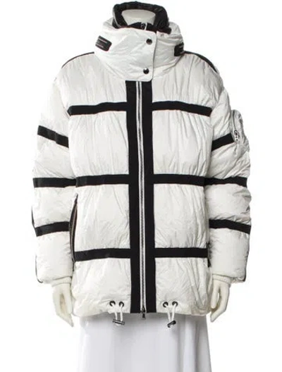 Pre-owned Bogner Printed Faux Fur Coat In White