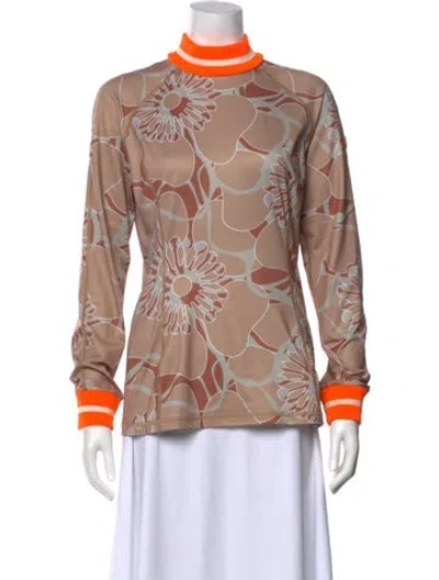 Pre-owned Bogner Printed Mock Neck Sweatshirt In Brown