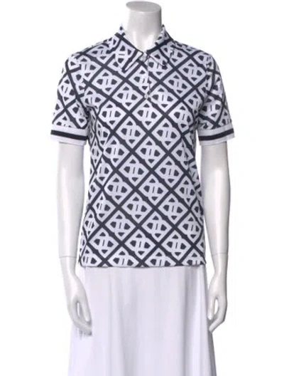Pre-owned Bogner Printed Short Sleeve Polo In White