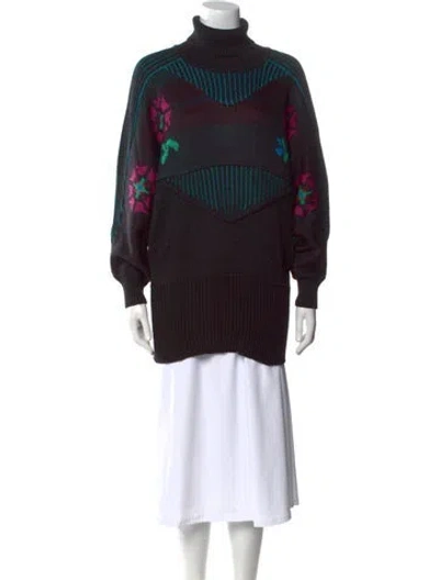 Pre-owned Bogner Printed Turtleneck Sweater In Black