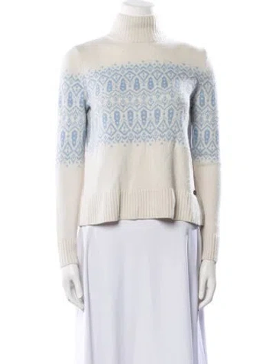 Pre-owned Bogner Printed Turtleneck Sweater In Neutral