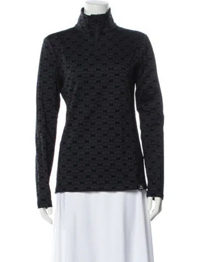 Pre-owned Bogner Printed Turtleneck Sweatshirt In Blue