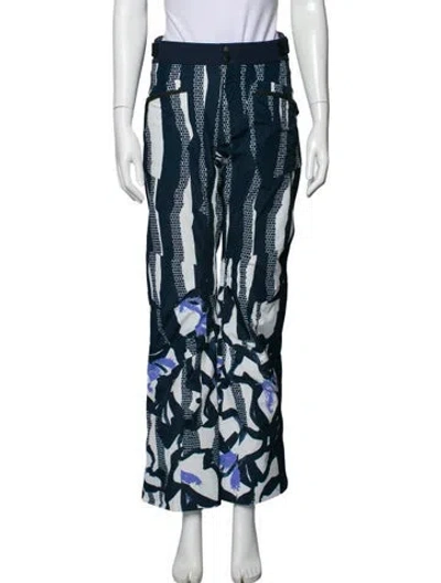 Pre-owned Bogner Printed Wide Leg Pants In Blue