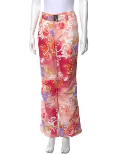 Pre-owned Bogner Printed Wide Leg Pants In Pink