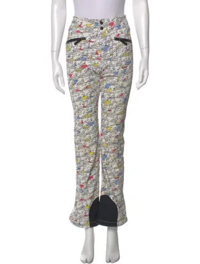 Pre-owned Bogner Printed Wide Leg Pants In White