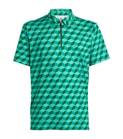 Bogner Printed Zip-up Polo Shirt In Green