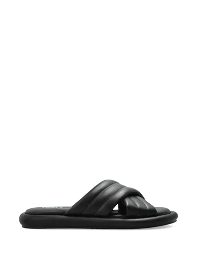 Bogner Quilted Crossover Sandals In Black
