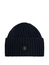 Bogner Ribbed Beanie Hat In Blue