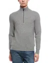 Bogner Rook Cashmere 1/4-zip Mock Neck Sweater In Gray