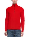 Bogner Rook Cashmere 1/4-zip Mock Neck Sweater In Red