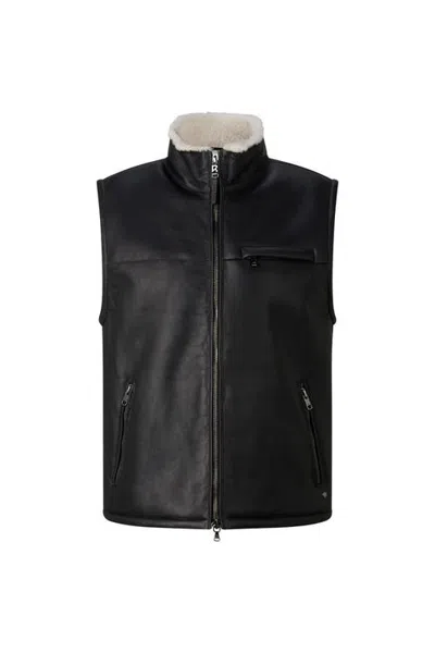 Bogner Rosso Lambskin Vest In Black
