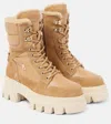 Bogner Sapporo 2 Shearling-lined Leather Combat Boots In Braun